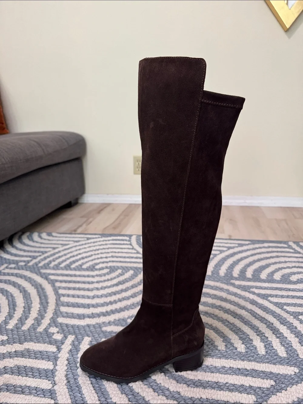 Blondo Starla Waterproof Brown Suede Knee High Boots Women's 5.5M Lug Sole